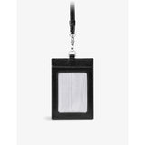 Aspinal of London leather lanyard card holder with logo badge (British brand)