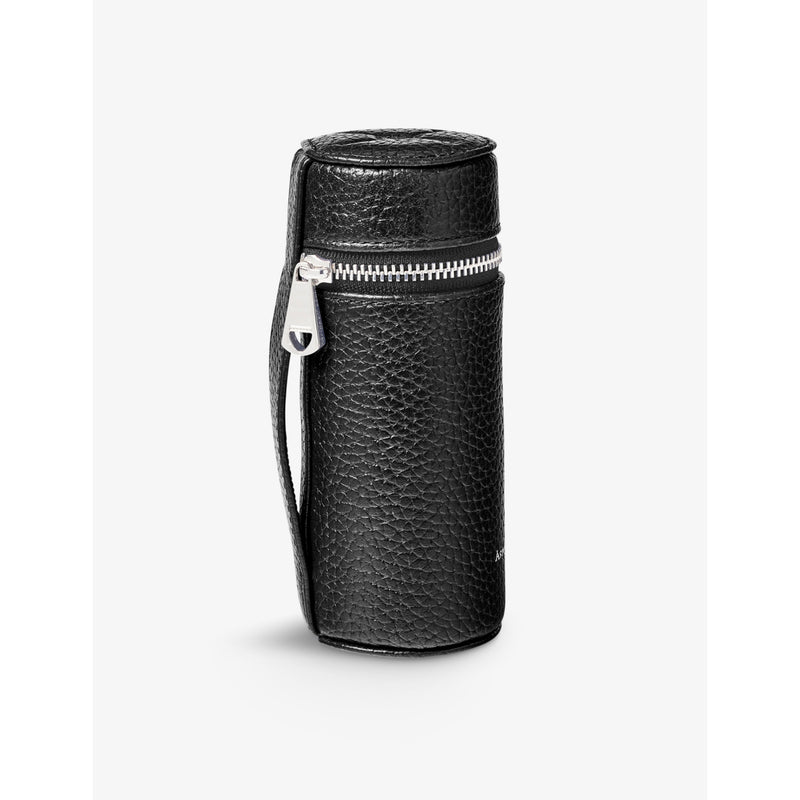 Aspinal of London logo-embossed leather golf ball holder, UK version