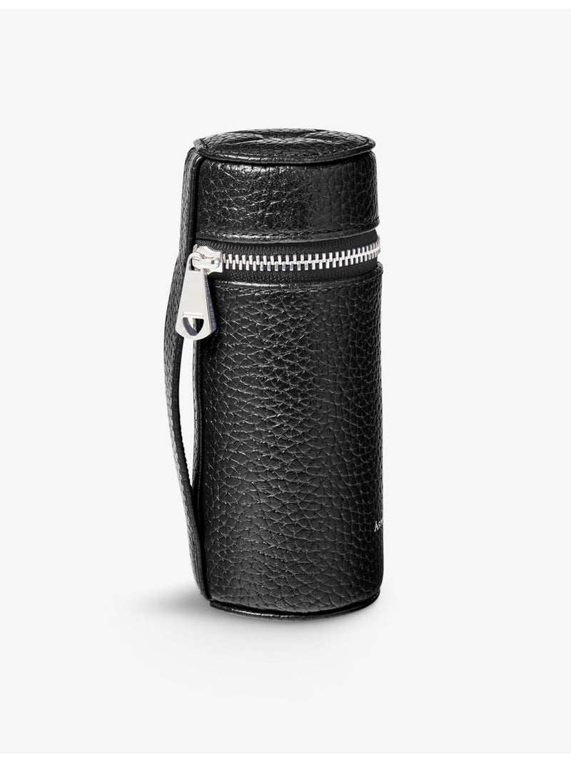 Aspinal of London logo-embossed leather golf ball holder, UK version