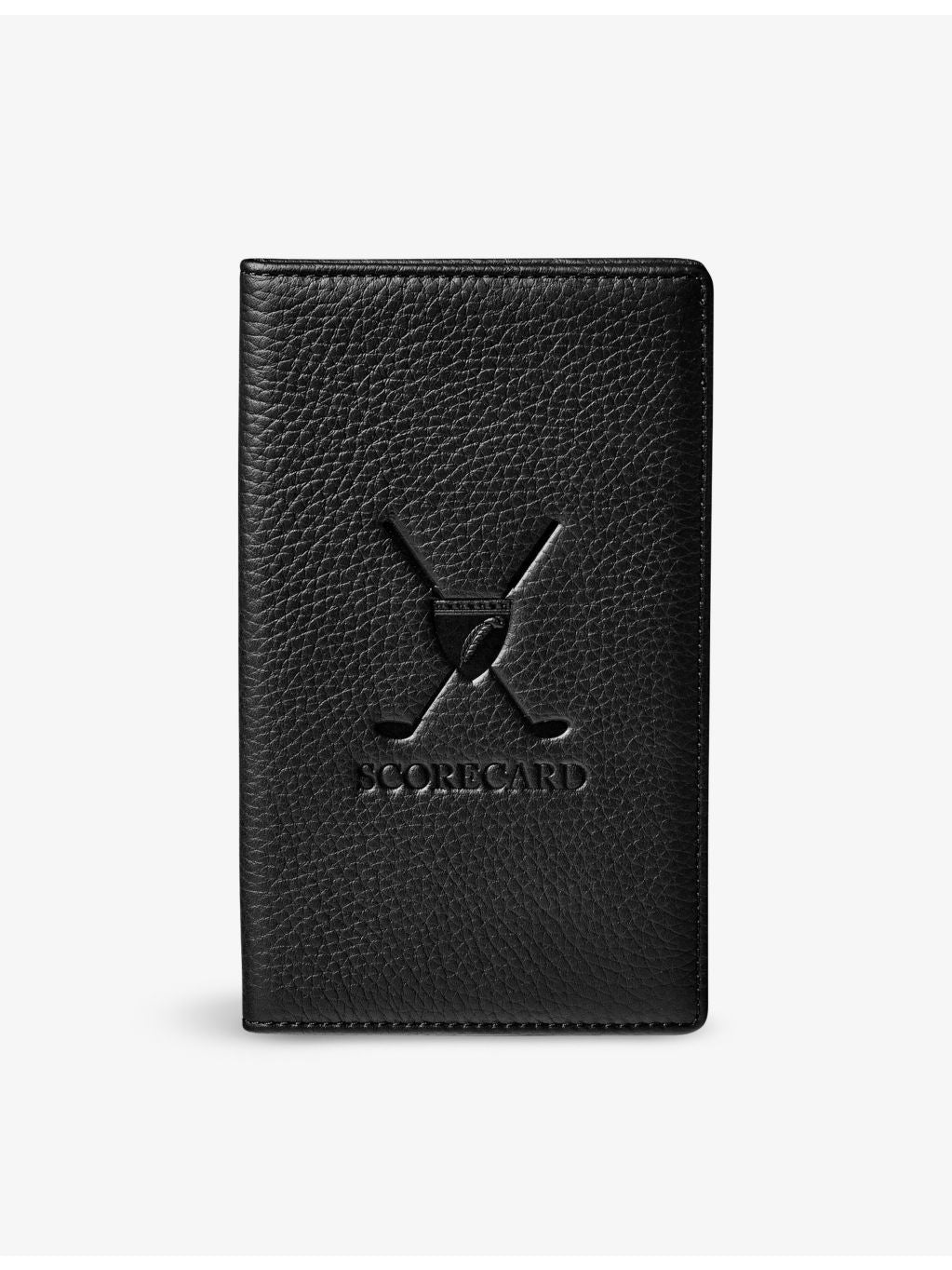 Aspinal of London logo-embossed leather golf scoreboard holder - British product
