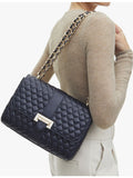 Aspinal of London quilted leather shoulder bag gold-tone hardware (British brand)
