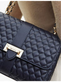 Aspinal of London quilted leather shoulder bag gold-tone hardware (British brand)
