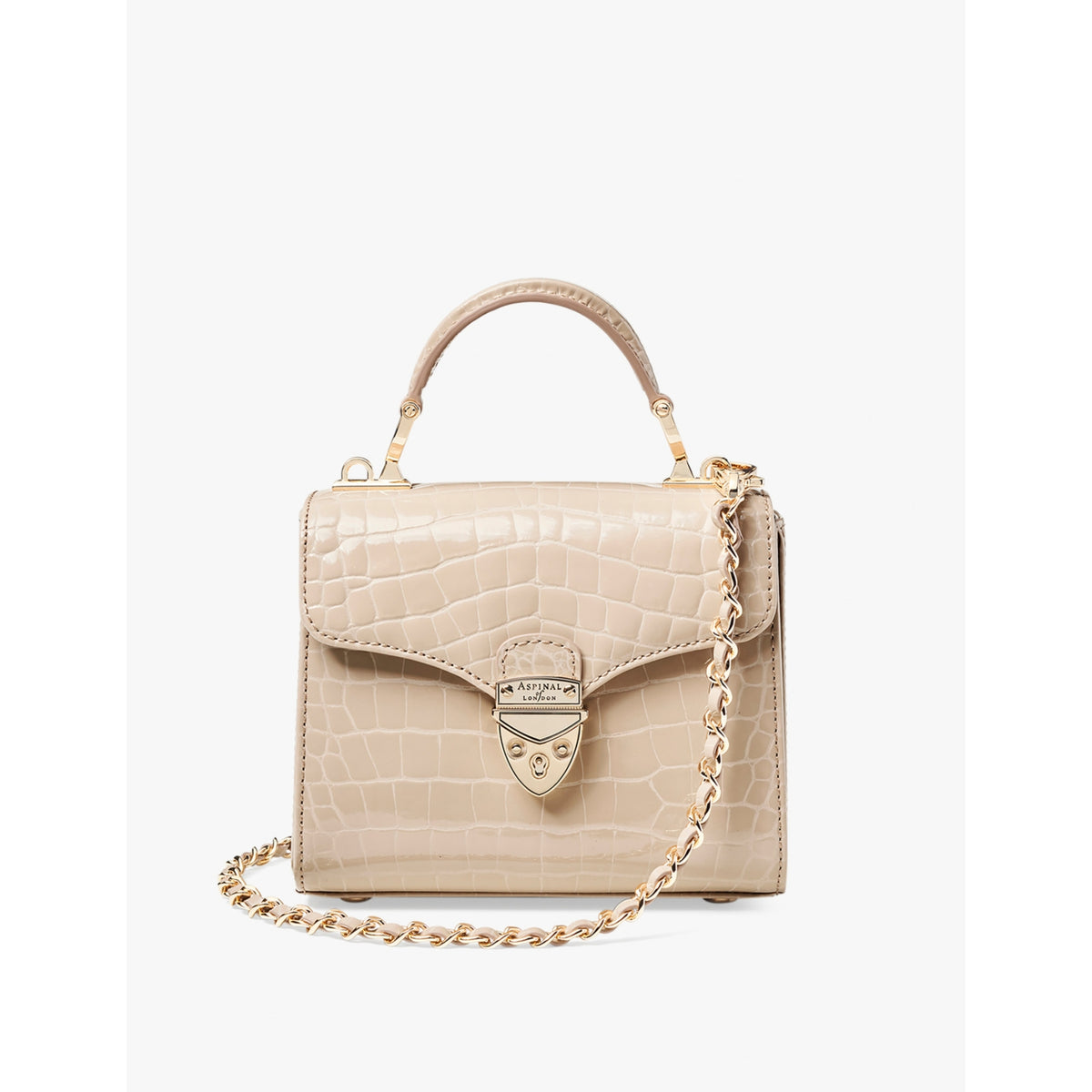 Aspinal of London Mayfair Mini croc-embossed leather shoulder bag (British brand)