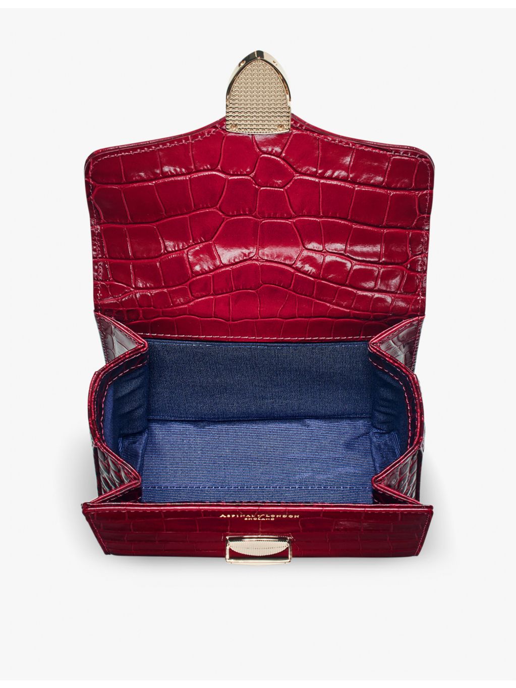 Aspinal of London Mayfair Mini croc-embossed leather shoulder bag (British brand)
