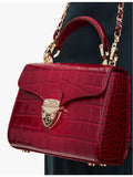 Aspinal of London Mayfair Mini croc-embossed leather shoulder bag (British brand)