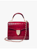 Aspinal of London Mayfair Mini croc-embossed leather shoulder bag (British brand)