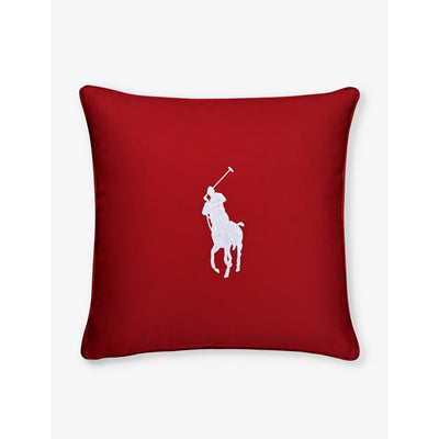 selfridges Ralph Lauren Home Polo Pony-embroidered Cotton Cushion Cover 50cm x 50cm- Buy online at McGrocer