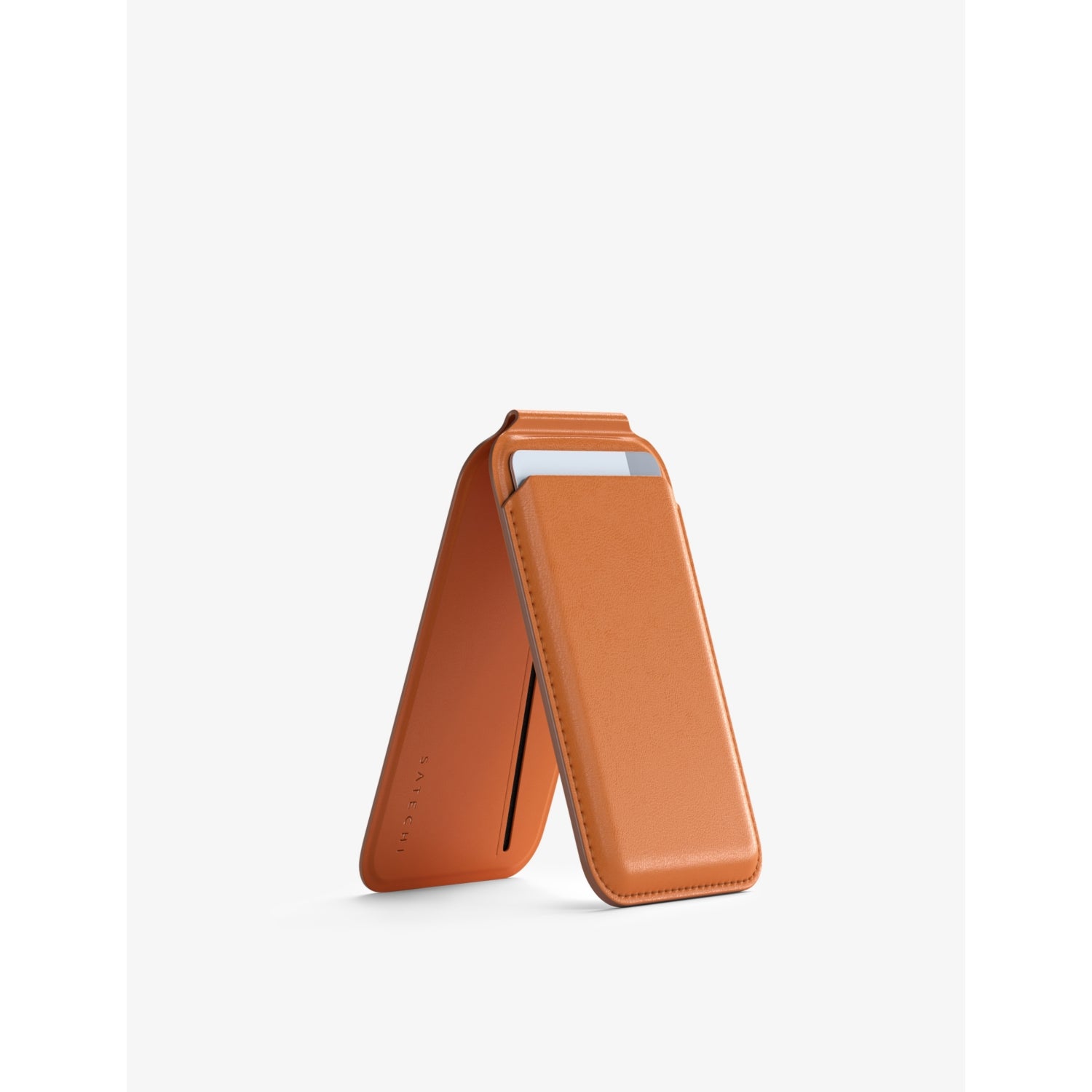 Satechi magnetic vegan leather iPhone wallet stand - BROWN
