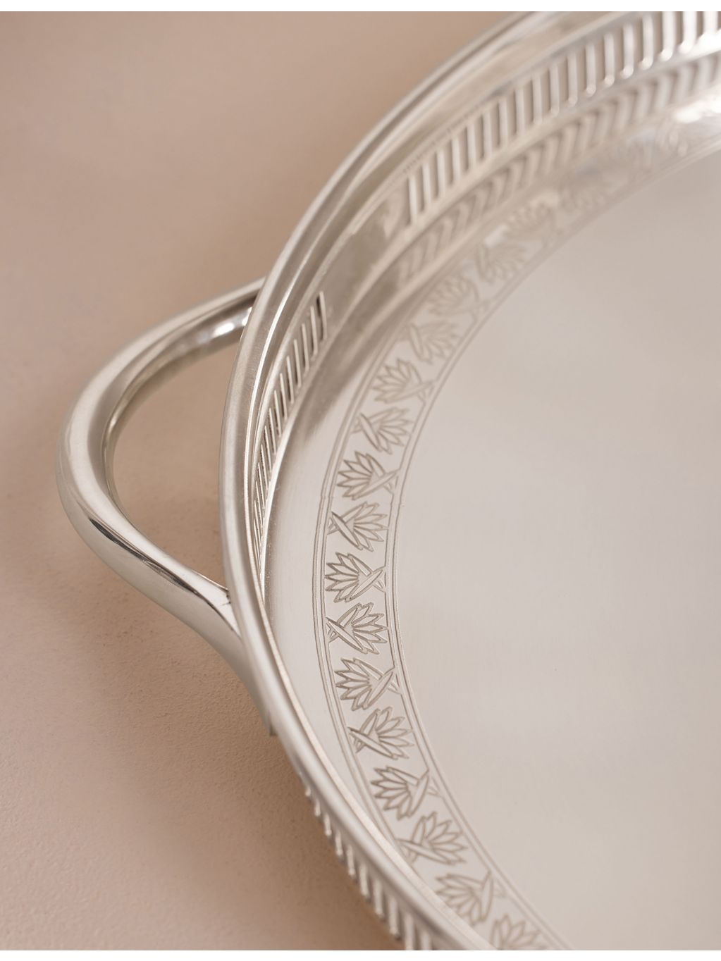 Soho Home Rochester engraved stainless steel tray 49.5cm - British product