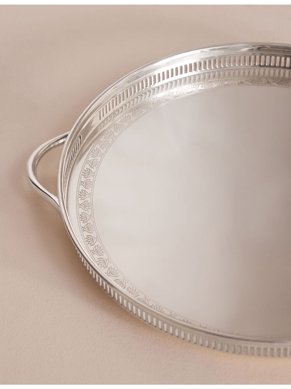 Soho Home Rochester engraved stainless steel tray 49.5cm - British product