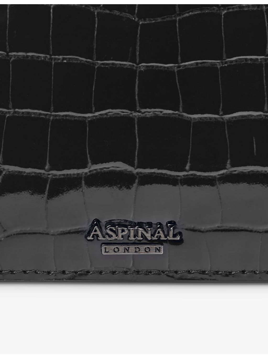 Aspinal of London Mayfair croc-effect leather clutch bag, UK version