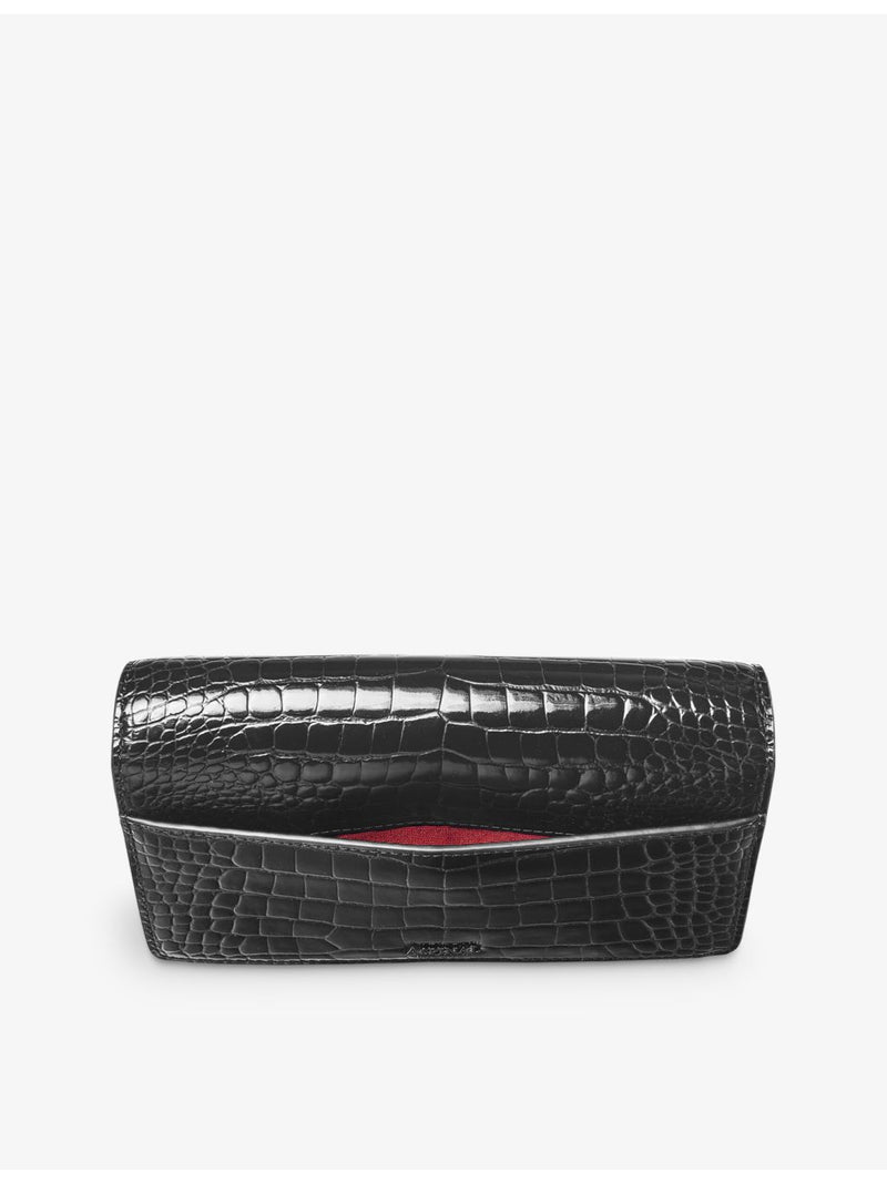 Aspinal of London Mayfair croc-effect leather clutch bag, UK version