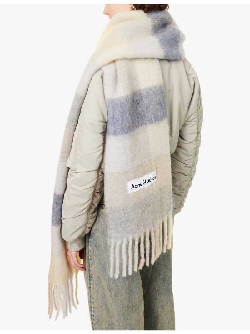 Acne Studios Vally checked wool-blend scarf, 250 x 28cm, UK version