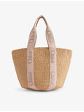 Chloé Woody large paper tote bag, imported from the UK