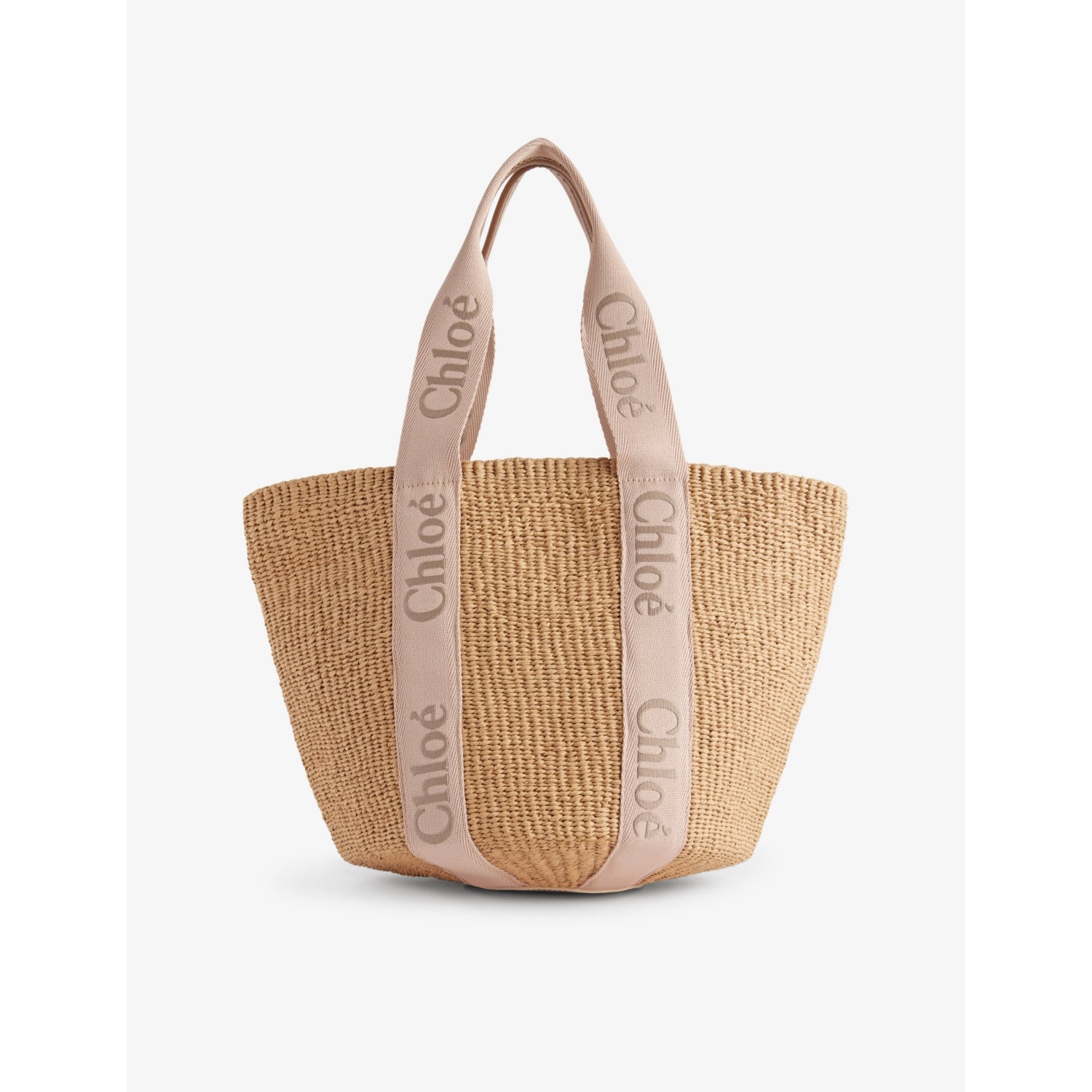 Chloé Woody large paper tote bag, imported from the UK