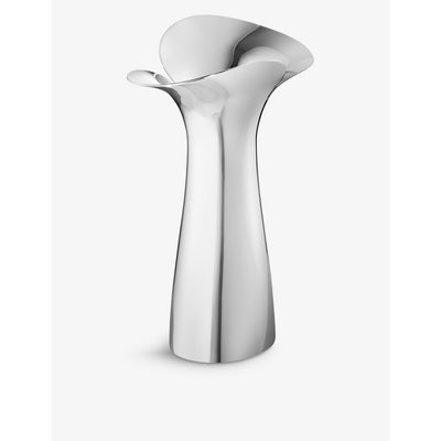 selfridges Georg Jensen Bloom Botanica Medium Mirrored-Polished Stainless Steel Vase 22cm- Buy online at McGrocer