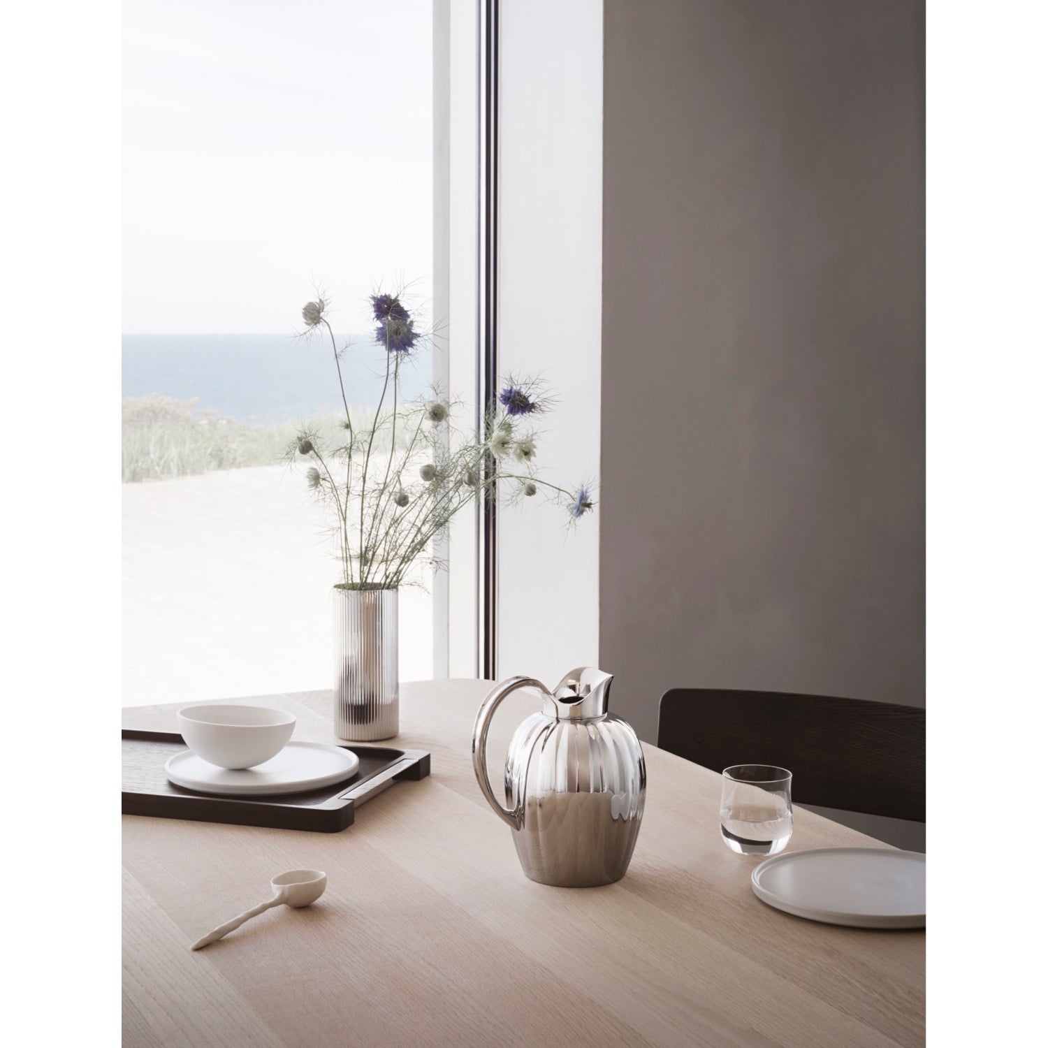 Georg Jensen Bernadotte grooved stainless steel pitcher 19.4cm - British product