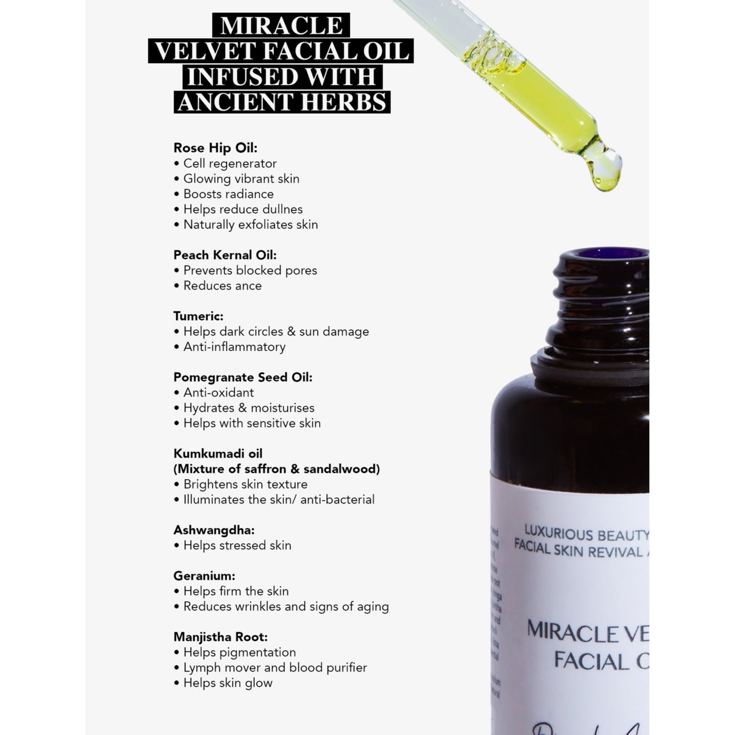 Dimple Amani Miracle Velvet facial oil 50ml - British product