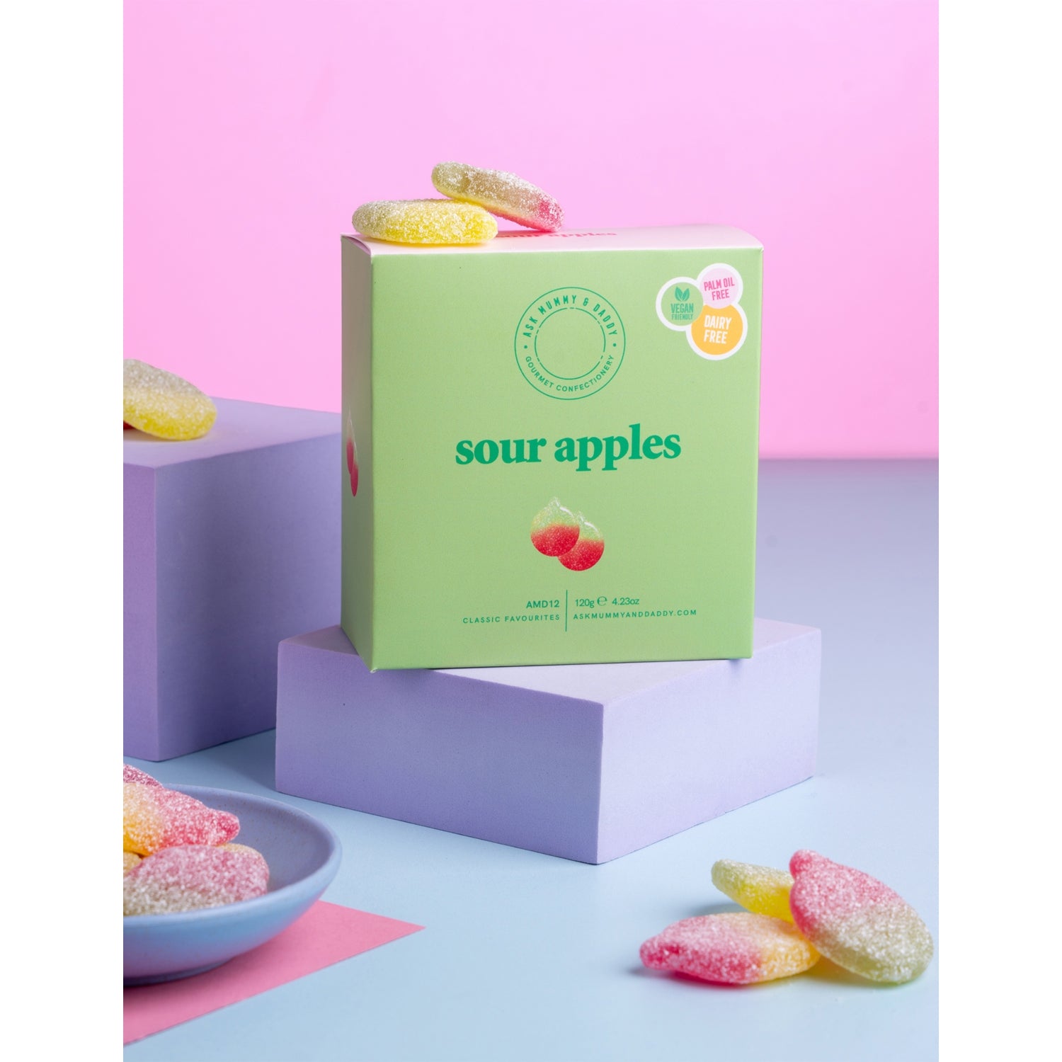 Ask Mummy & Daddy vegan sour apple gift box 120g - British product
