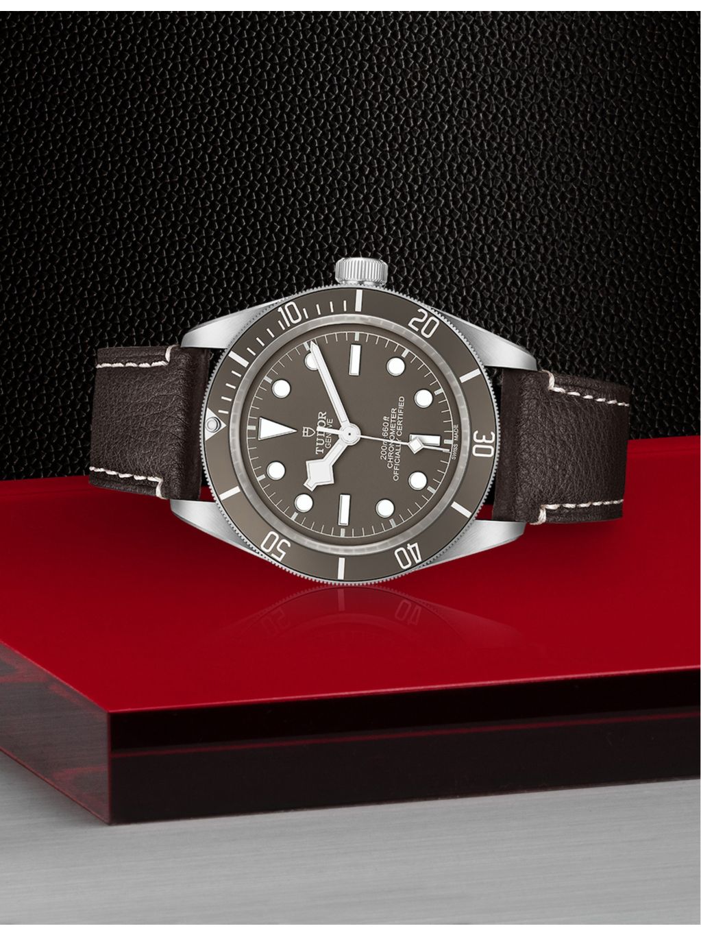 Tudor Black Bay 58 sterling-silver and leather watch 39mm - British product
