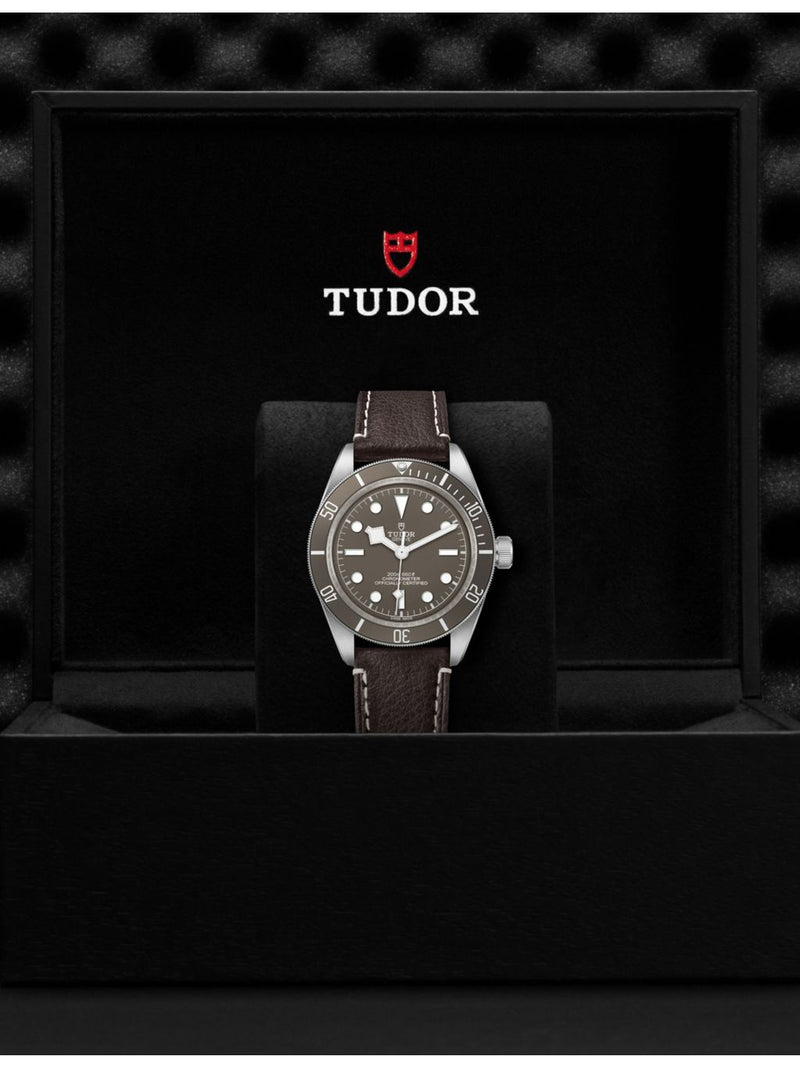 Tudor Black Bay 58 sterling-silver and leather watch 39mm - British product