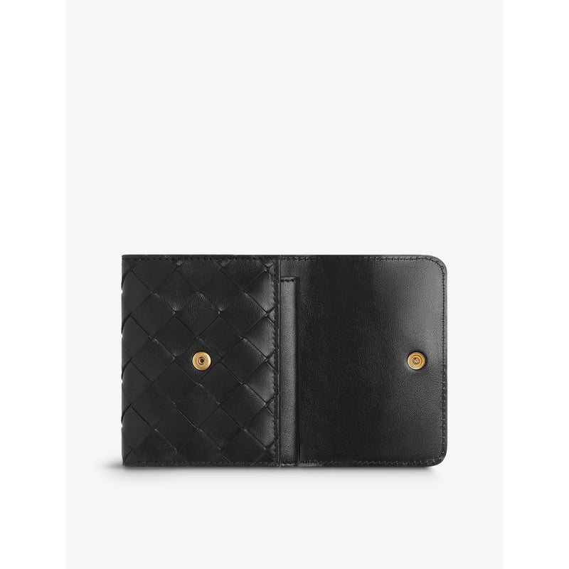 Bottega Veneta intrecciato leather trifold wallet 9x10.5cm, imported from the UK