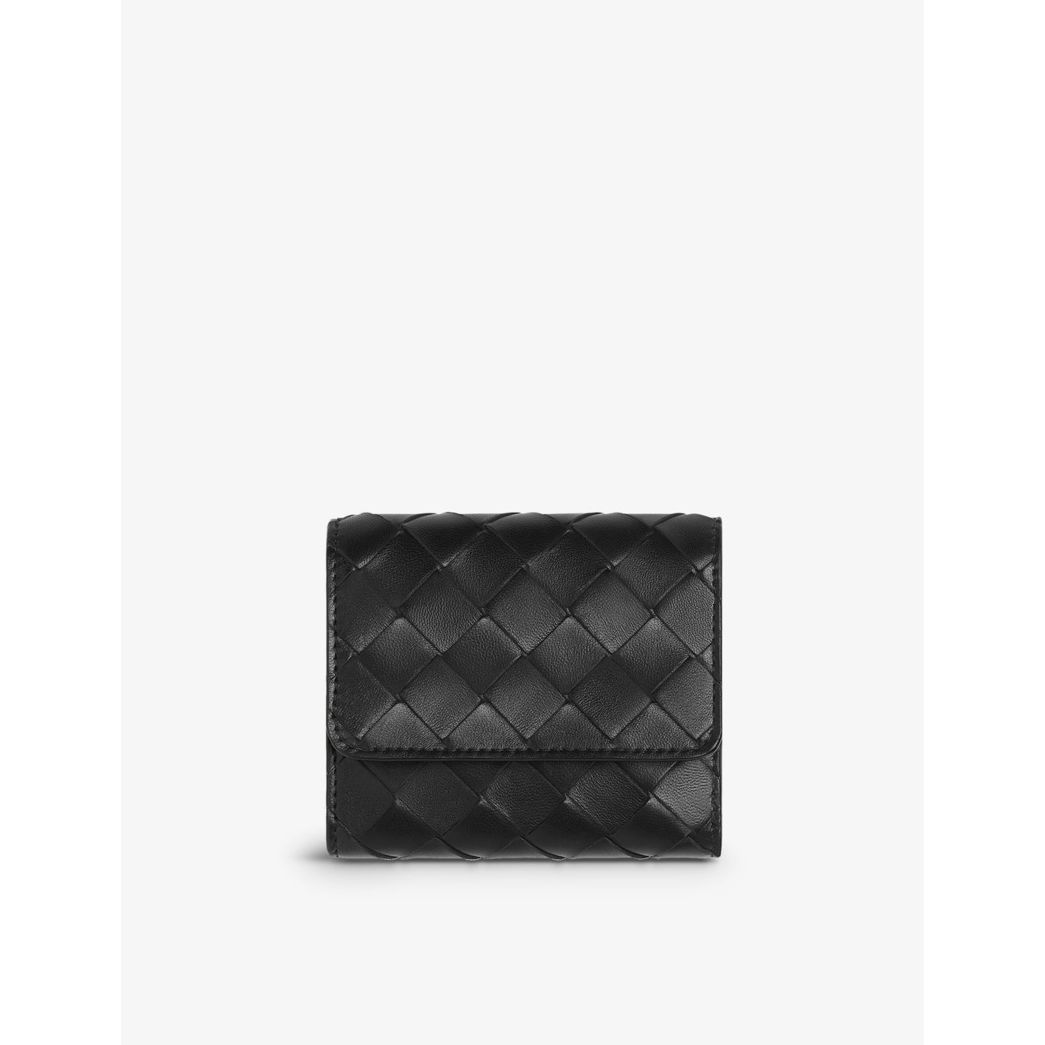 Bottega Veneta intrecciato leather trifold wallet 9x10.5cm, imported from the UK