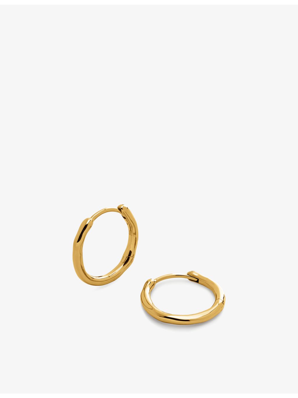 Monica Vinader Siren Muse small hoop earrings 18ct gold-plated vermeil (British brand)