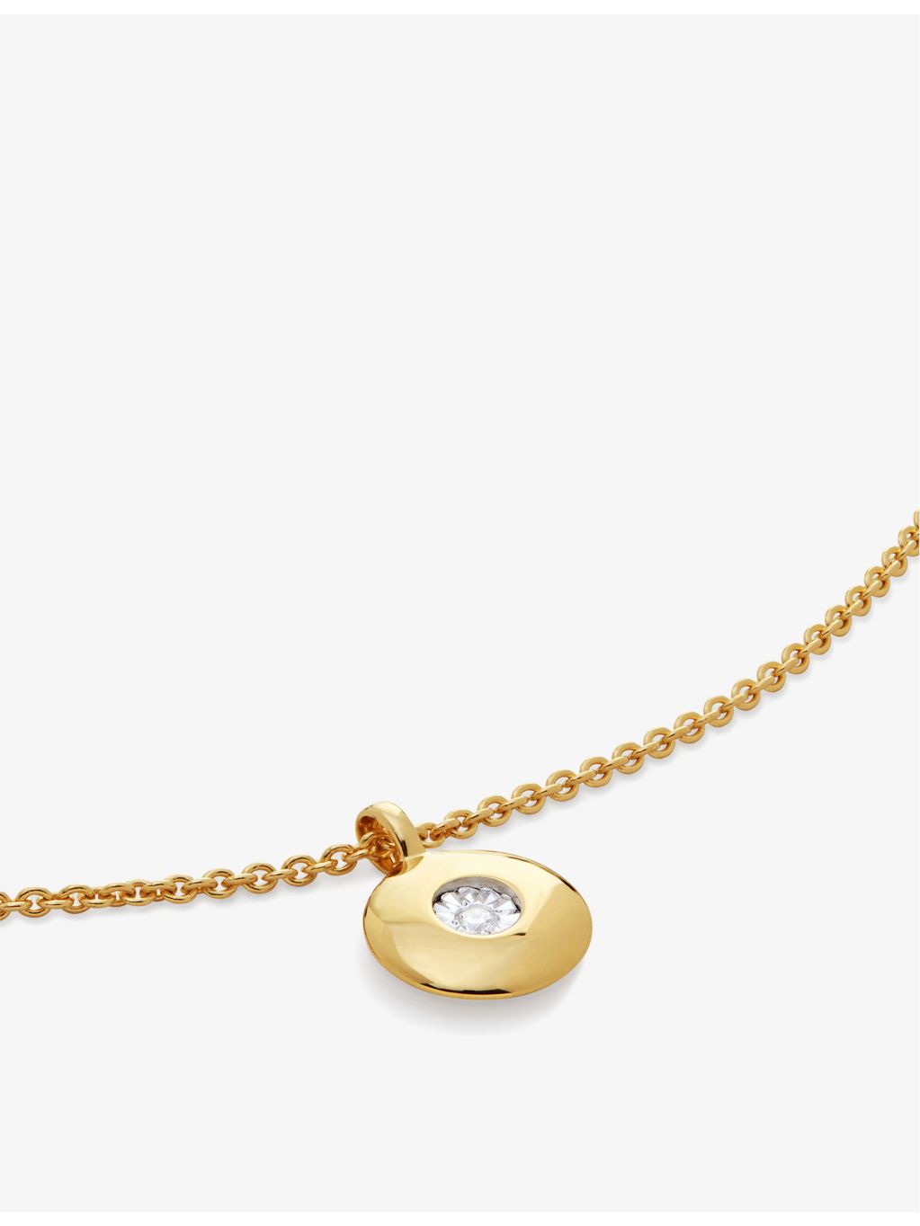 Monica Vinader April birthstone diamond pendant necklace (British brand)