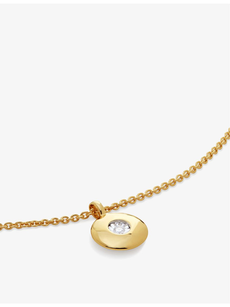 Monica Vinader April birthstone diamond pendant necklace (British brand)
