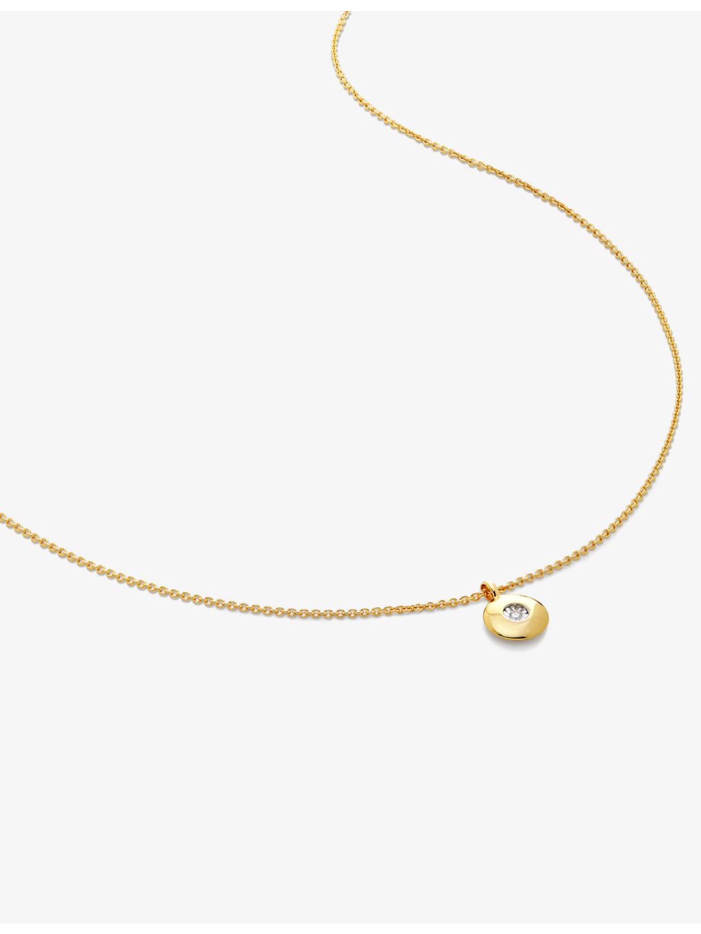 Monica Vinader April birthstone diamond pendant necklace (British brand)