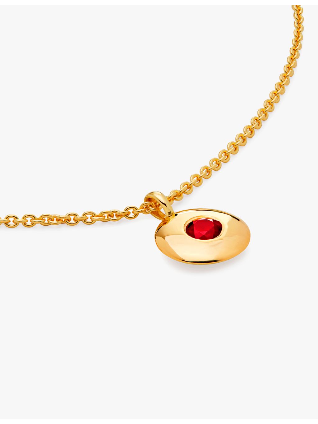 Monica Vinader garnet pendant necklace in vermeil sterling silver - British product