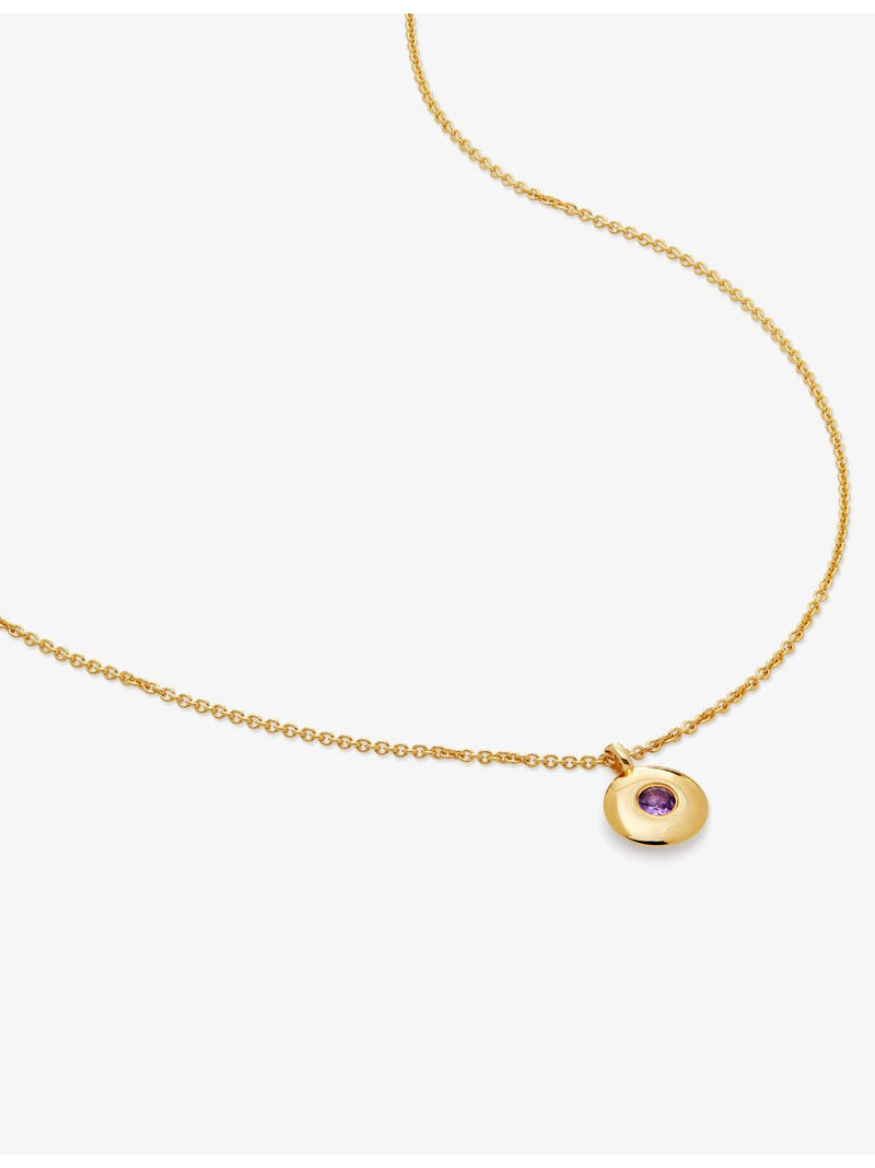Monica Vinader amethyst pendant necklace in gold vermeil, imported from the UK