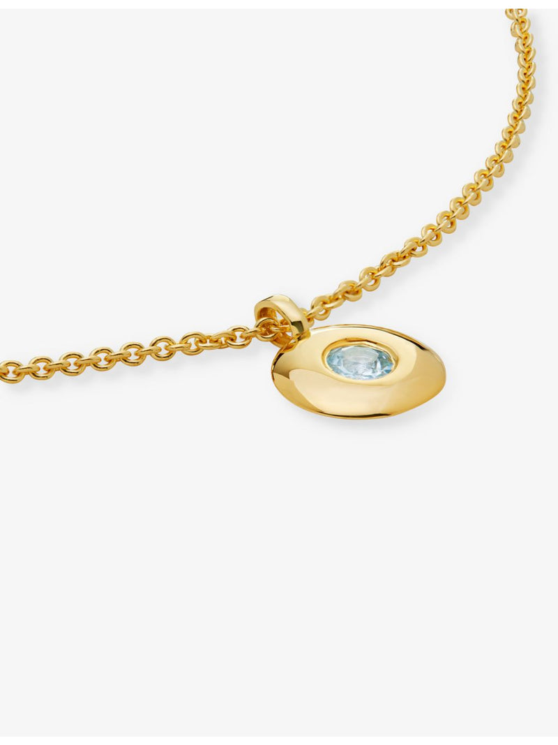 Monica Vinader aquamarine birthstone necklace 41-46cm (British brand)