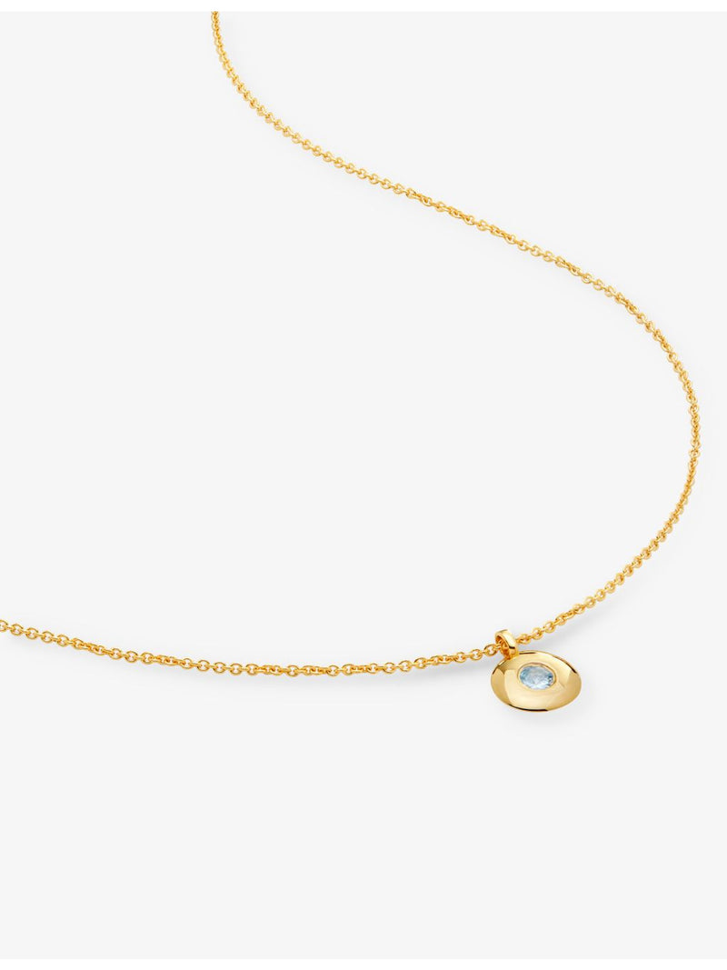 Monica Vinader aquamarine birthstone necklace 41-46cm (British brand)
