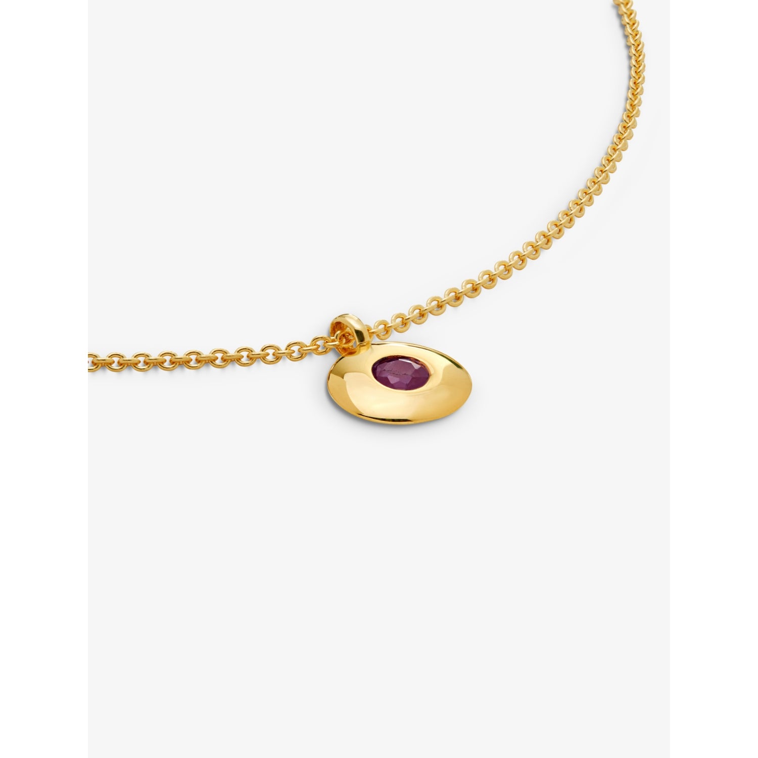 Monica Vinader 18ct gold vermeil ruby pendant, UK version