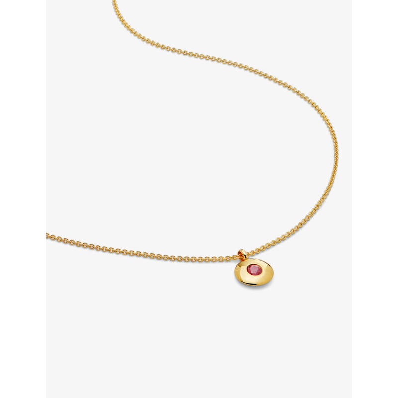 Monica Vinader 18ct gold vermeil ruby pendant, UK version