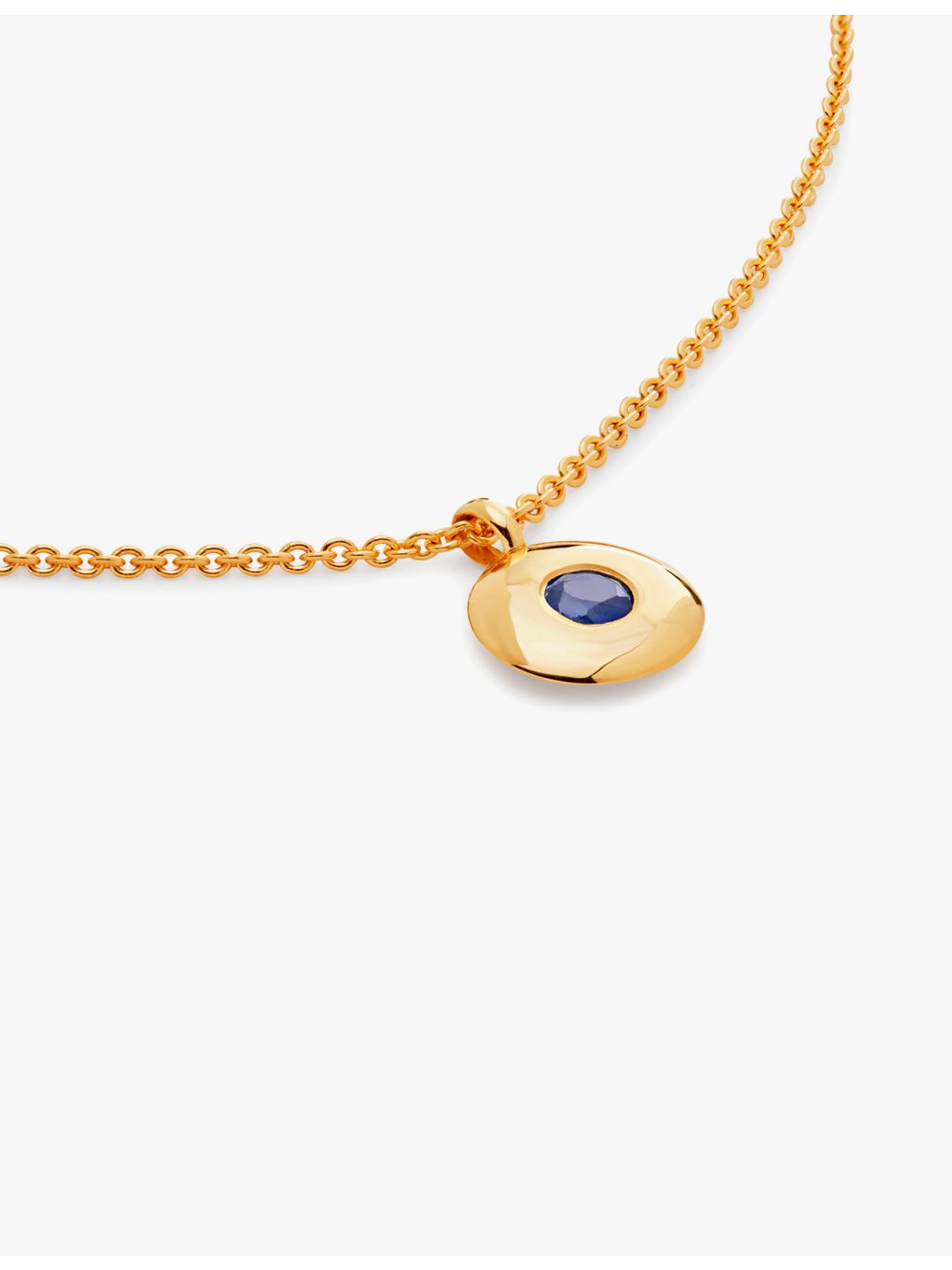 Monica Vinader sapphire pendant necklace in 18ct gold vermeil (British brand)