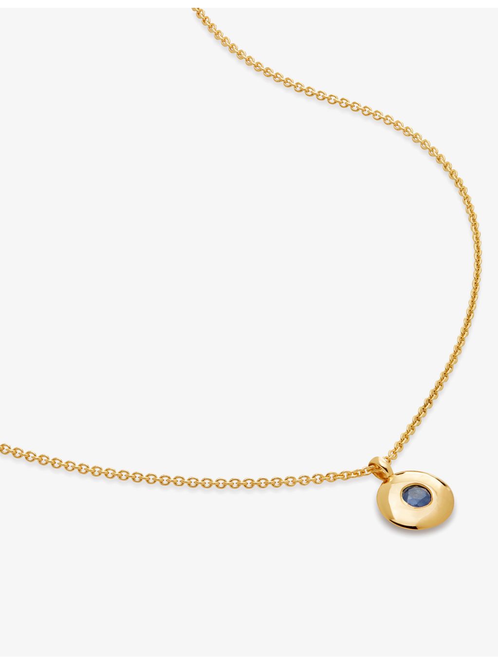 Monica Vinader sapphire pendant necklace in 18ct gold vermeil (British brand)
