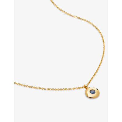 selfridges Monica Vinader September Birthstone Sapphire Pendant Necklace 18ct Yellow Gold-Plated Vermeil Sterling Silver- Buy online at McGrocer