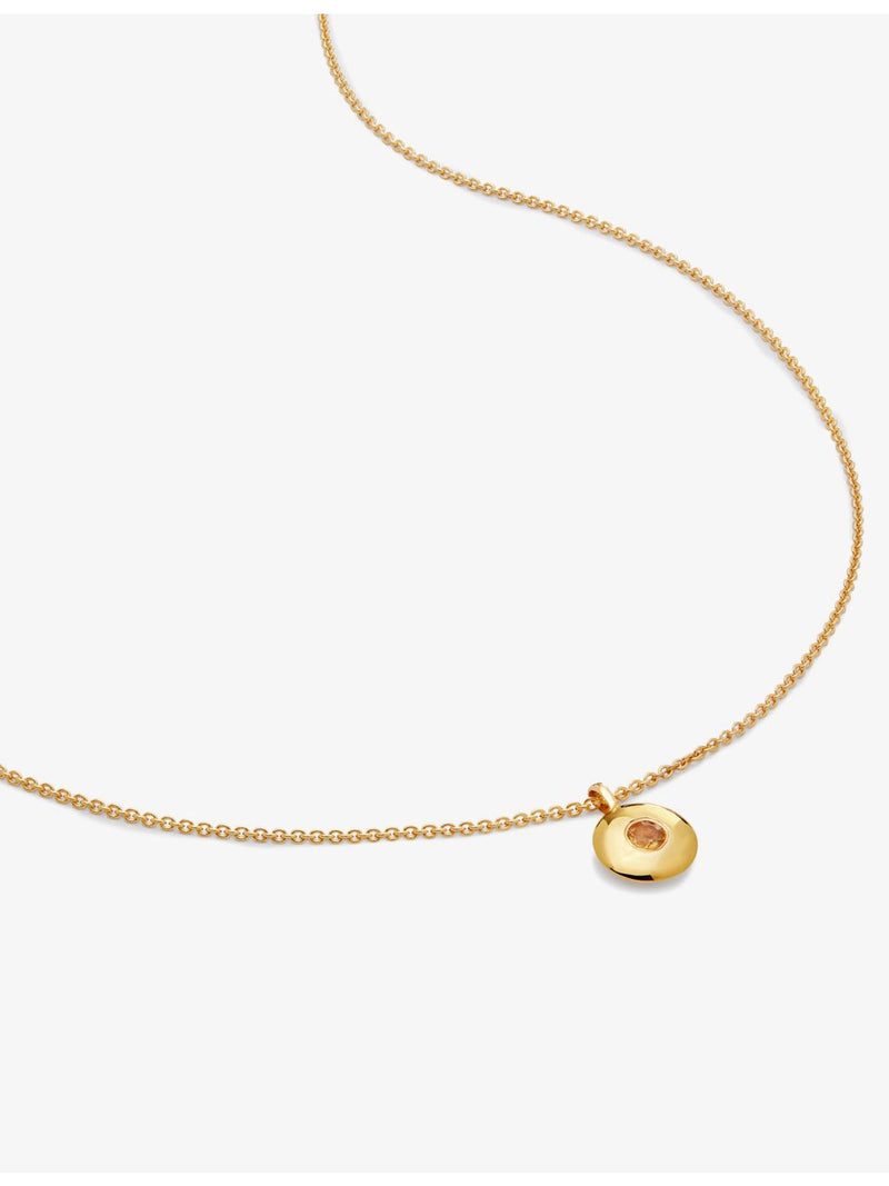 Monica Vinader citrine pendant gold vermeil necklace, imported from the UK