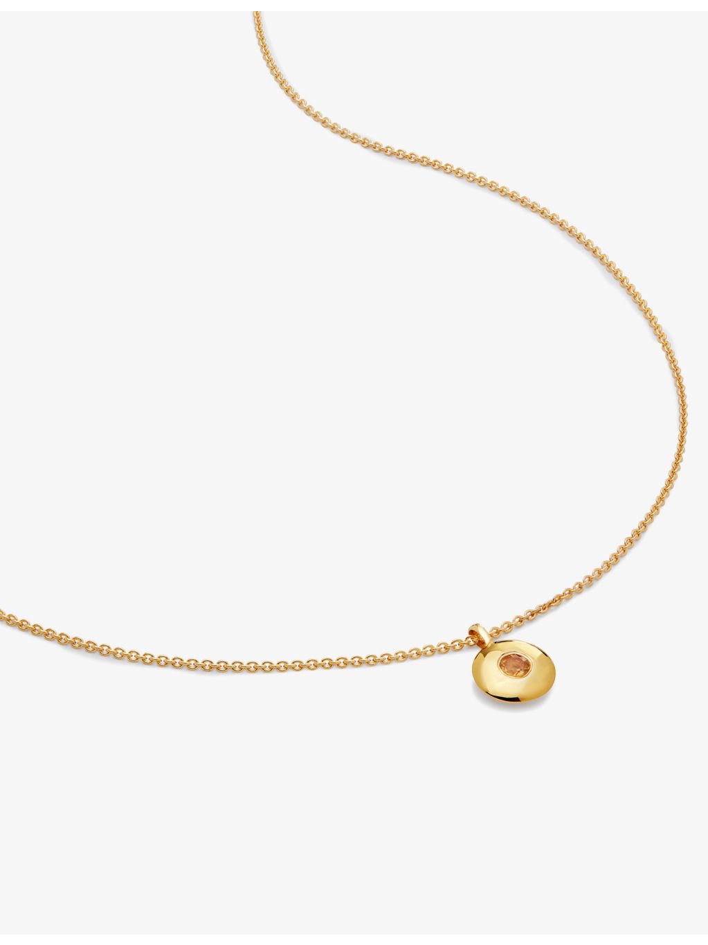 Monica Vinader citrine pendant gold vermeil necklace, imported from the UK