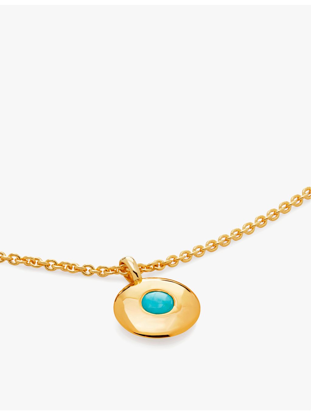 Monica Vinader turquoise pendant necklace in 18ct gold vermeil - British product