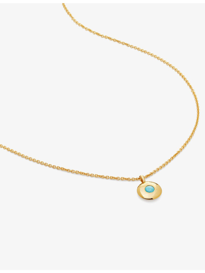 Monica Vinader turquoise pendant necklace in 18ct gold vermeil - British product