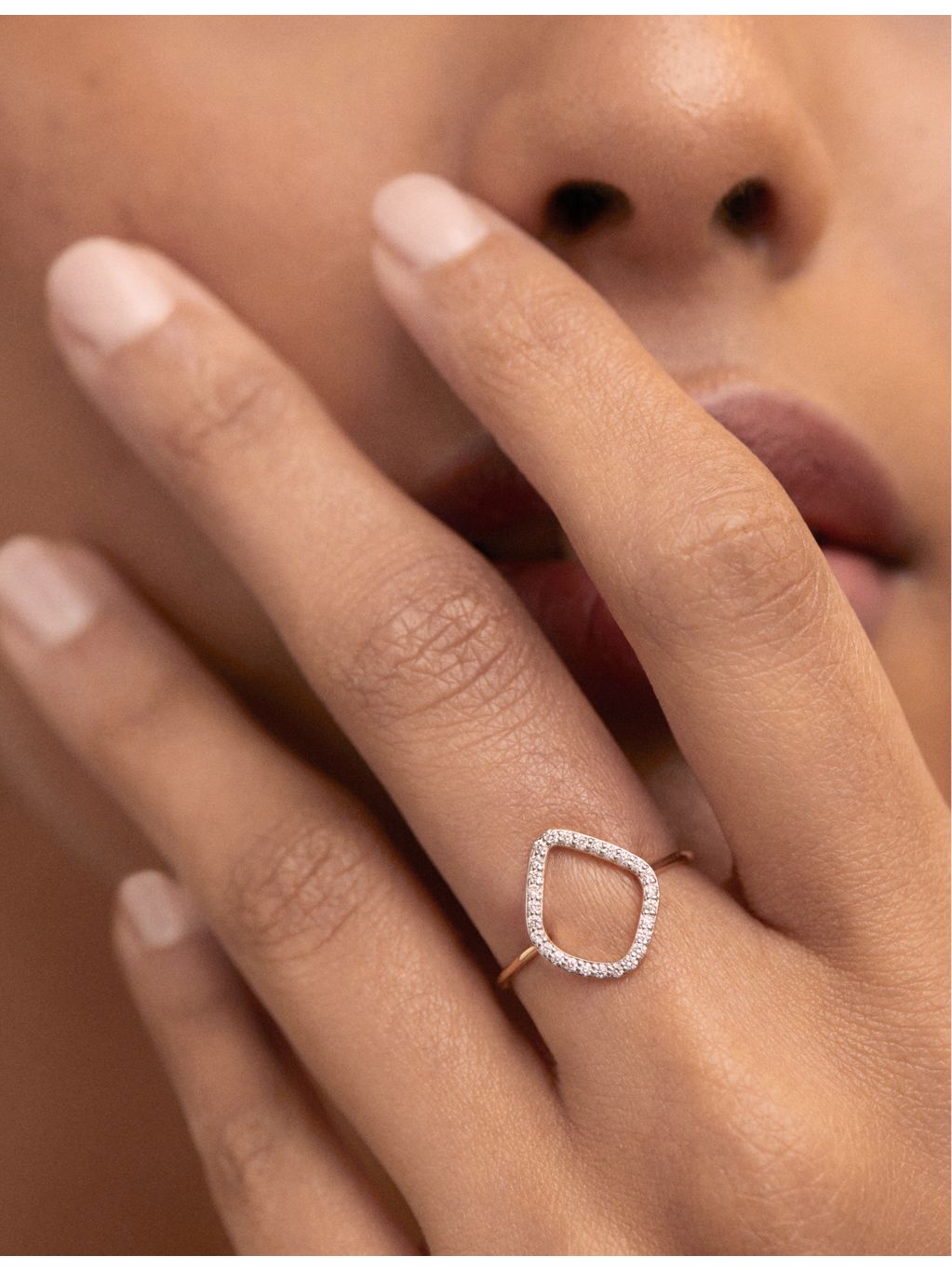 Monica Vinader lab grown diamond 14ct gold ring - British product
