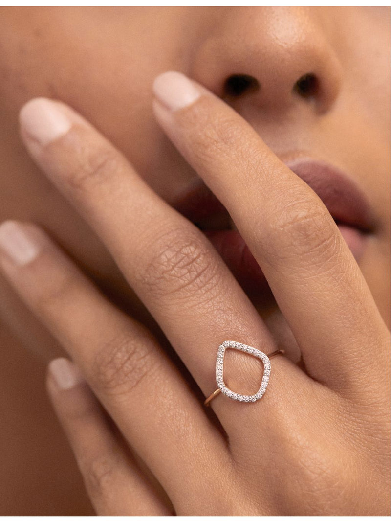 Monica Vinader lab grown diamond 14ct gold ring - British product