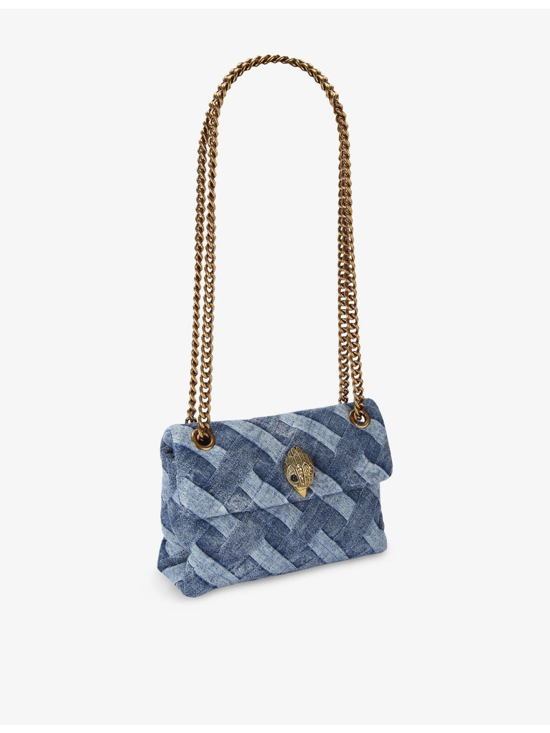 Kurt Geiger London mini Kensington denim cross-body bag, imported from the UK