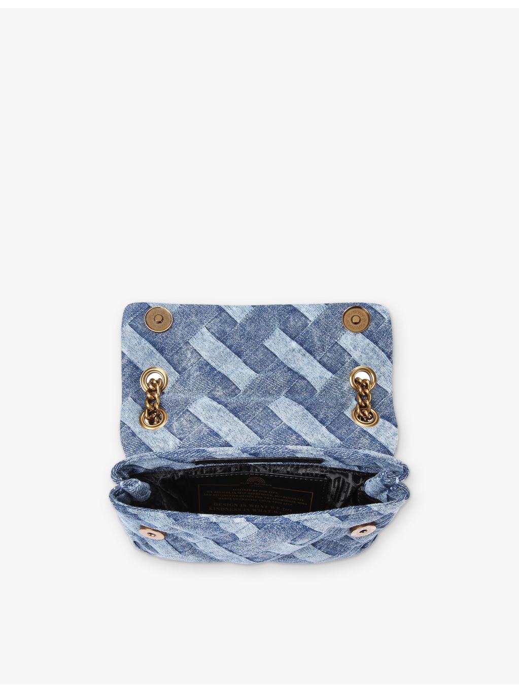 Kurt Geiger London mini Kensington denim cross-body bag, imported from the UK