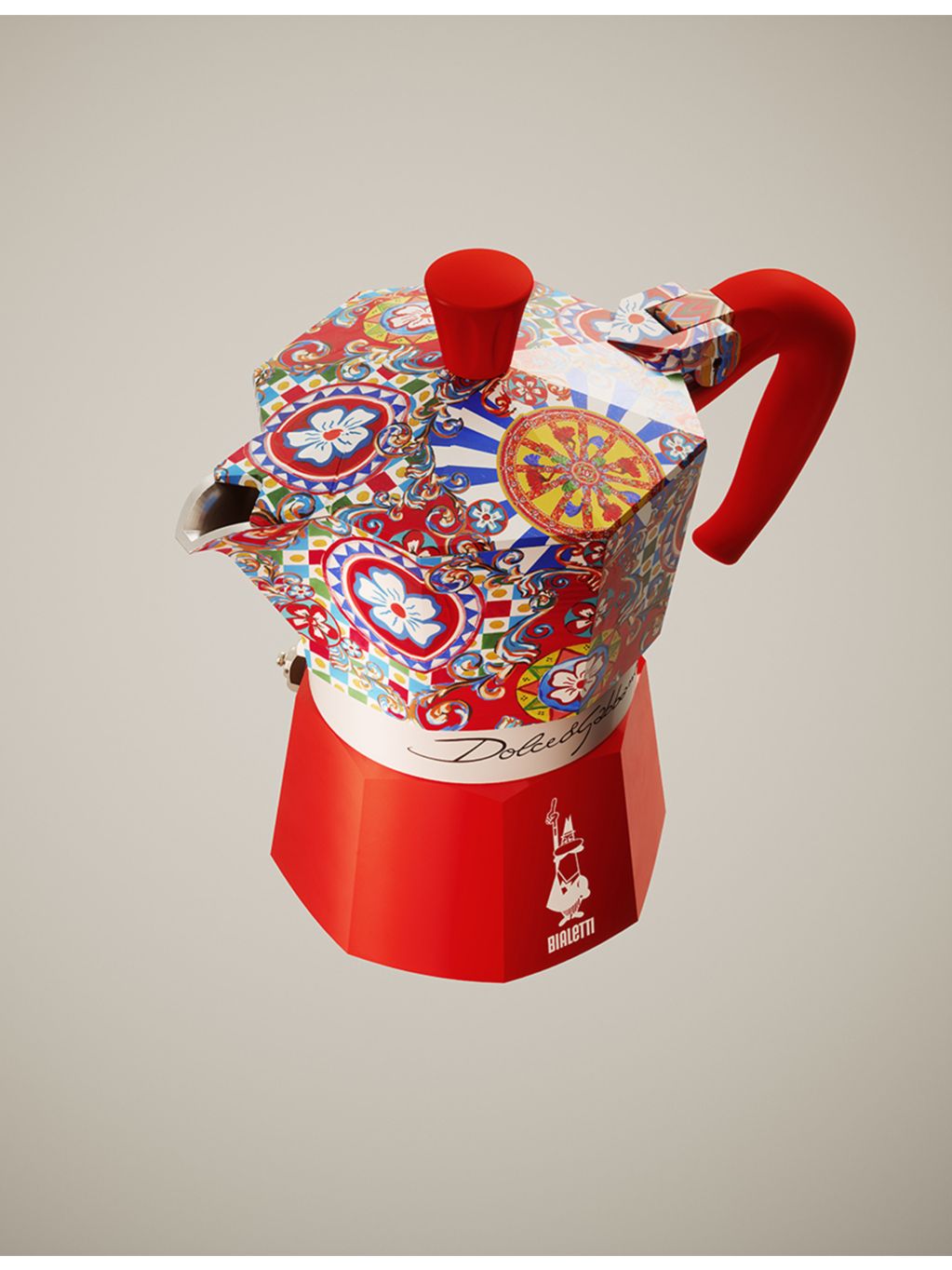 Bialetti Dolce & Gabbana three-cup aluminium moka express, (British brand)