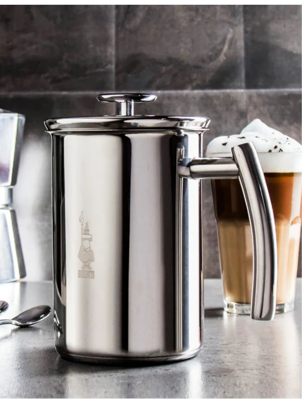 Bialetti stainless steel milk frother 18.5cm, UK version
